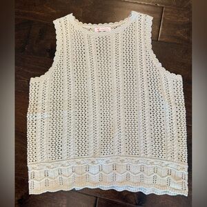 Cream Crochet Sleeveless Top